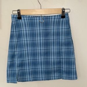 Brandy Melville Blue Plaid Skirt